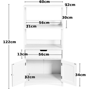 Costway Wooden Entryway Sideboard Organizer-White - White by Costway