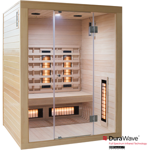 3 Person Indoor Full Spectrum Infrared Sauna EMR Neutral - Brown by SaunaMed