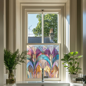 Zeccone Art Deco Stained Glass Privacy Window Film by Creative Printing