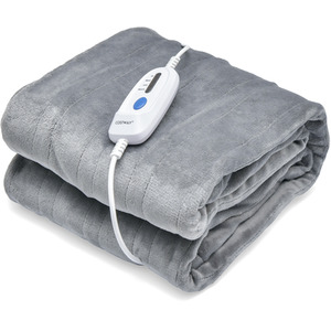 Electric Heated Blanket Soft Heating Blanket Throw - Grey by Costway