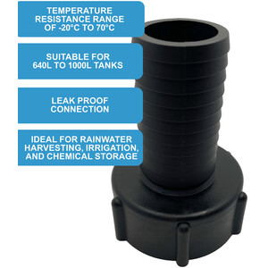 IBC S60x6 (2 inch) Female to (2 inch) Hose Tail by DNA PACKAGING LTD
