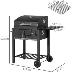 Outsunny Charcoal Grill7 Smoker BBQ Trolley by Outsunny