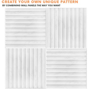 3D Wall Panels (50x50 cm) PVC Cladding Panel in 3D Fluted Line Design by NOVECRAFTO