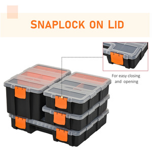 DURHAND DURHAND Set of 4 Plastic DIY Tool Storage Boxes - Orange and Black by DURHAND