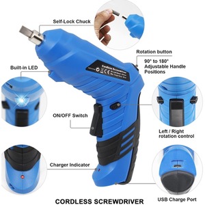 Cordless Drills DIY Tools Set of 47 - Blue