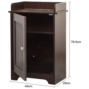 Bathroom Storage Floor Cabinet Door Cupboard Shelves Organiser - Brown by Gr8 Home