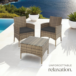 Rattan Garden Furniture Set Lucerne Two Sets Of Cushion Covers by tectake