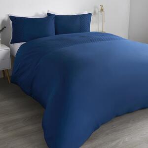 Filled Pinsonic Panel Duvet Cover Set - Navy / Double by OHS