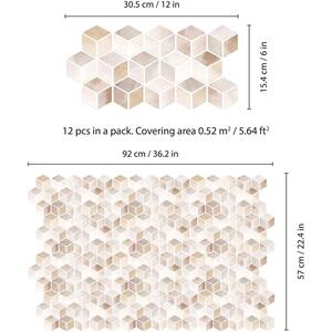 Walplus 3D Glossy Tile Stickers by WALPLUS