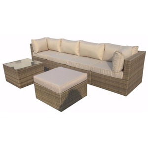 Rattan 6 Piece Modular Outdoor Garden Sofa - Nature by Furniture One