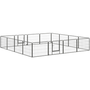 16 Panels Heavy Duty Puppy Play Pen, for Small Pets - Grey by PawHut