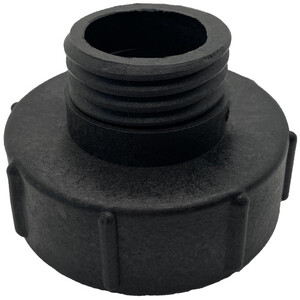 IBC S100x8 (3 inch) Female to S60x6 (2 inch) Male Buttress - Black by DNA PACKAGING LTD