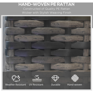 Outsunny Rattan Wicker Chaise Sun Lounger - Dark Grey by Outsunny