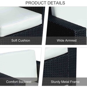 Outsunny 1 Seater Rattan Garden Single Sofa Armchair - Black by Outsunny