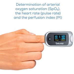 Pulse Oximeter Blood Oxygen Monitor spO2 Heart Rate - White by Beurer