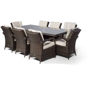 Arizona Square Rattan Patio Dining Set - Brown / 8 by Giardino