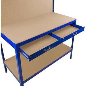 Workbench with Pegboard, Drawer and Light - Blue by Monster Racking
