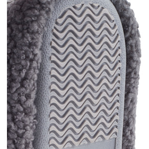 Winter Warm Closed Back Teddy Plush Cotton Slippers - Grey by komore