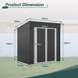 Metal Garden Shed With Free Foundation - Anthracite & White / 4ft x 6ft by BIRCHTREE