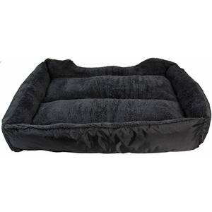 Faux Fur Dog Bed in BlackGrey XL - Black by Actiaspet