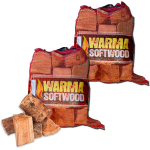 Warma Firewood Softwood Logs - Brown / 2 x Nets by Warma