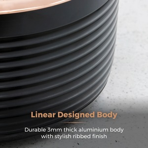 Linear Rose Gold 3 Piece Saucepan Set - Black by Tower