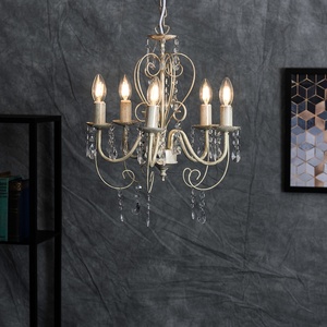 Lille White Ceiling Light Chandelier - White by ValueLights