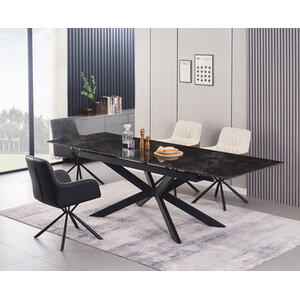 Henley Marble Extending Dining Table - Black