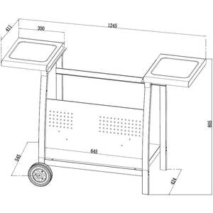 Gas BBQ 3 Burner Plancha in Stainless Steel with Stand and Side Tables - Black by Callow