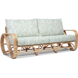 Pretzel Rattan Conservatory Large 3 Seater Sofa in Tropical - Neutral by Desser