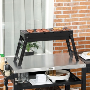 Outsunny Portable Charcoal Grill - Black / 20cm by Outsunny