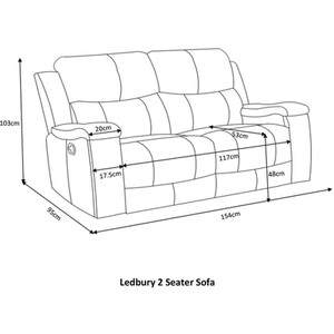 Ledbury 2 Seater Sofa - Grey