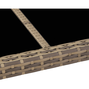 Rattan Garden Furniture Set 61 With Protective Cover - Nature/Dark Grey by tectake