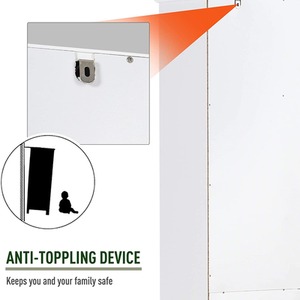 HOMCOM Tall Freestanding Bathroom Cabinet Retro Shutters White - White by HOMCOM