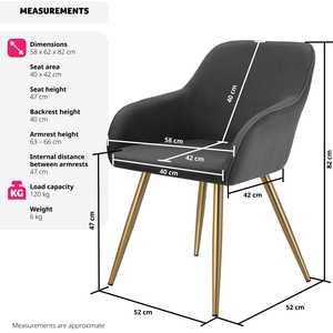 Dining Chair Scandi - Padded Boucle Cover, High Backrest by tectake