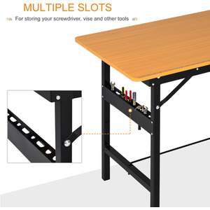 HOMCOM Workbench Garage DIY Work Tools Bench Station Heavy Duty Bench - Yellow, Black by HOMCOM