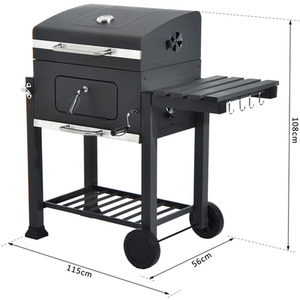 Outsunny Charcoal Grill7 Smoker BBQ Trolley by Outsunny