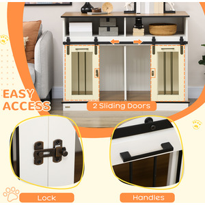 PawHut Dog Crate Furniture with Movable Divider - White by PawHut