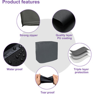 Heavy Duty Waterproof UV Outdoor BBQ Grill Protective Cover - Grey / Large by Home Source