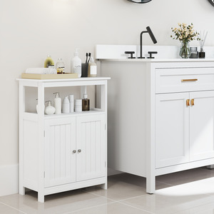 Bathroom Floor Cabinet Modern Storage Organizer by Costway