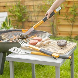 3pc Wooden BBQ Tool Set - Grey Rope by BobbyQ