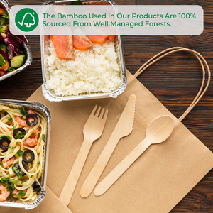 17cm Disposable Bamboo Cutlery Bulk Sets by EcoLux