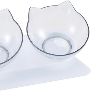 Double Bowl Slanted Cat Feeder by Livingandhome