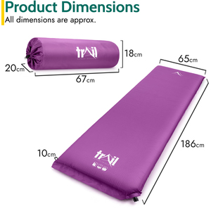 Extra Wide Single Self Inflate Mat 10cm - Purple by Trail