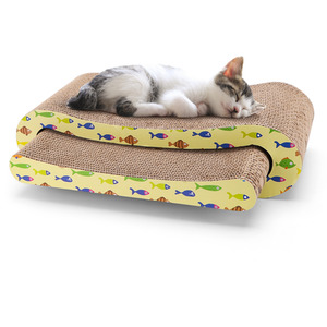 Cat Scratcher 2 in 1 Lounge Bed with Catnip - Brown by Nobleza