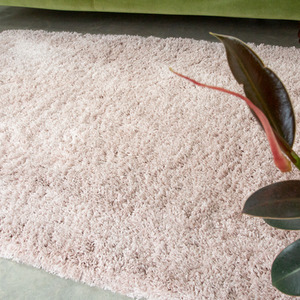 Super Soft Blush Pink Shaggy Living Area Rug by The Rug House