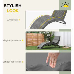 Outsunny Sun Lounger Rattan Hommock by Outsunny