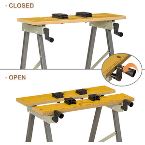 DURHAND 4-in-1 Work Bench Saw Horse Clamp Table - Grey, Natural by DURHAND
