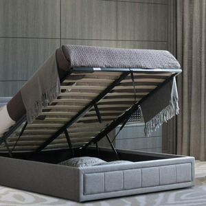Ottoman Bed With Deluxe Hybrid Mattress - Grey / Double by Home Treats