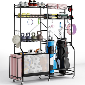 Sports Equipment Organizer - Black by Costway